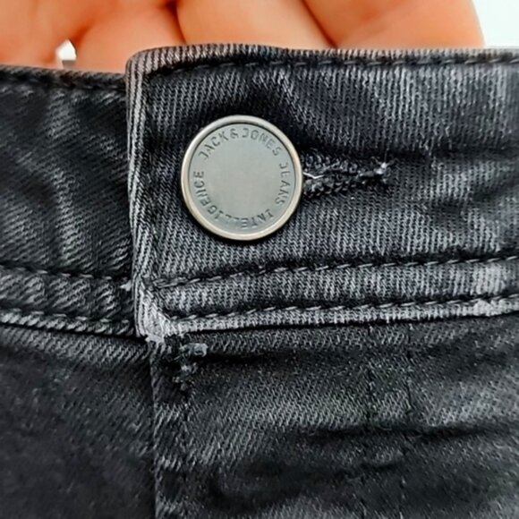Jack  Jones Jeans Intelligence Slim Fit Tim Black Denim Size 31 x 32 - Picture 4 of 16